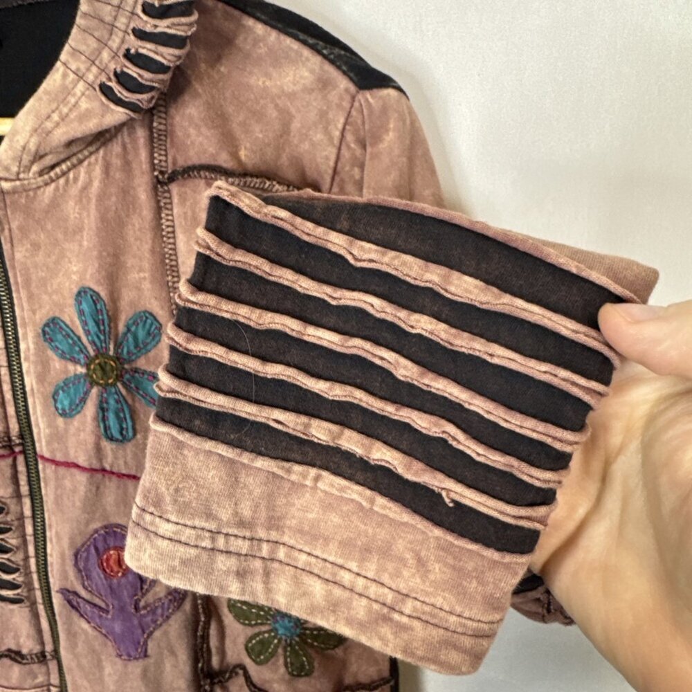 Rising International Boho Patchwork Zip Hoodie Ja… - image 2